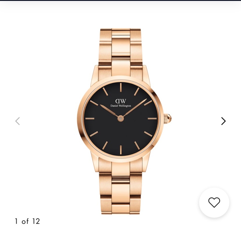 Daniel Wellington iconic link rose gold metallic quartz women’s watch. One size